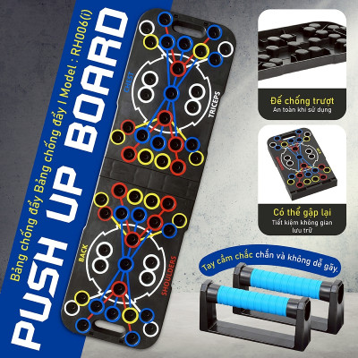 Dụng cụ hít đất RH006I tập thể thao tại nhà kèm bàng chỉ dẫn theo màu sắc tập trung các nhóm cơ chính