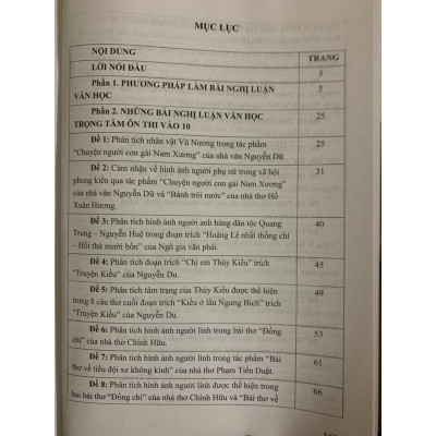 Sách _ Những bài nghị luận văn học trọng tâm lớp 9 ôn thi vào lớp 10 THPT (TB 2023)