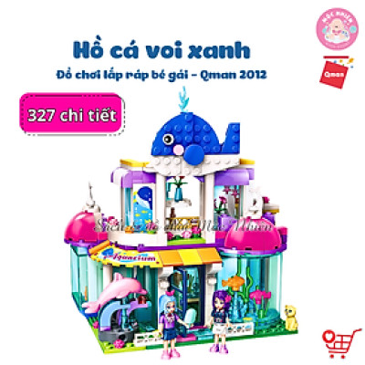 Đồ chơi lắp ráp xếp hình Qman 2012 - Thuỷ cung cá voi xanh (327 mảnh ghép) - Dành cho bé gái từ 6 tuổi