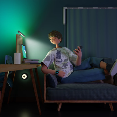 {LIMITED EDISION] ĐÈN TREO MÀN HÌNH THÔNG MINH YEELIGHT PRO RGB YLYTD0003 (màu đen) - Hỗ trợ Razer Chroma - Bản US có sẵn Adapter