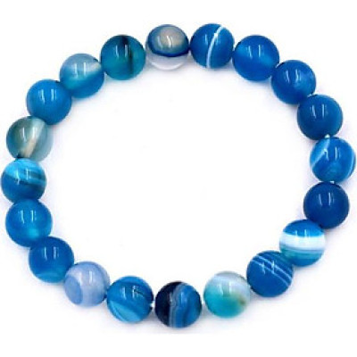 Vòng tay Thạch Anh Xanh Biển Sọc size 8 ly 21 hạt - hợp mệnh Mộc, mệnh Thủy
