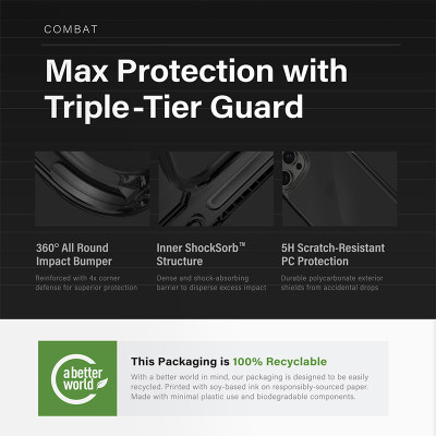 Ốp Lưng UNIQ Combat Cho iPhone 16 Pro/ 16 Pro Max Hệ Thống Bảo Vệ 3 Lớp Toàn Diện Tương Thích Với Sạc Không Dây MagClick Hàng Chính Hãng