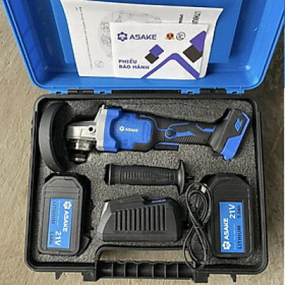 Máy Mài Pin ASAKE 21V Pin Khủng 15 Cell, Động Cơ Không Chổi Than, 100% Dây Đồng - Bảo Hành 12 Tháng