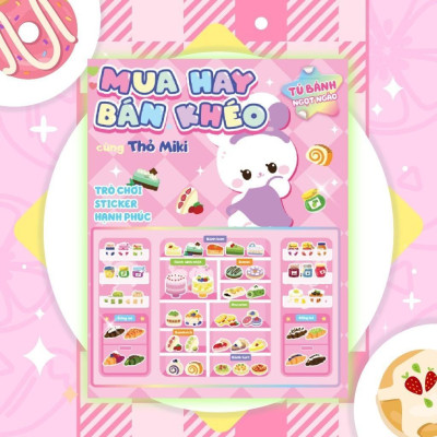 Sách - Mua Hay Bán Khéo Cùng Thỏ Miki Tủ Bánh Ngọt Ngào (Hơn 60 Stickers) - Megabook