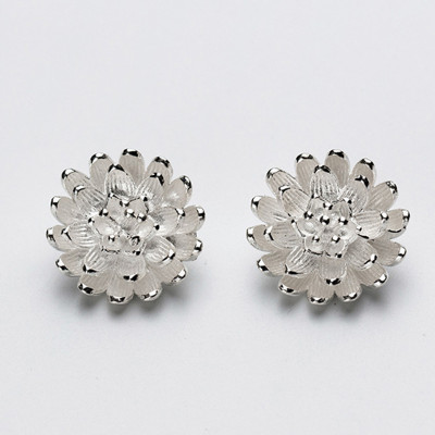 Charm bạc hoa cúc 2 khoen liên kết vòng/dây chuỗi - Ngọc Quý Gemstones