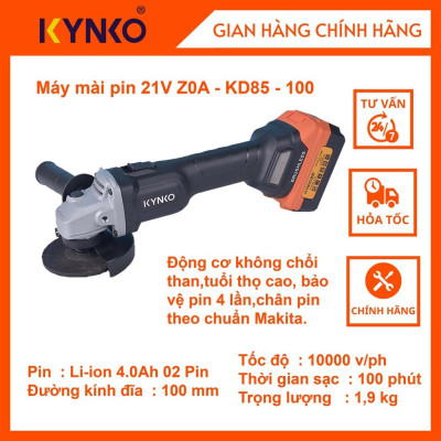 Máy mài pin cầm tay chính hãng Kynko 21V Z0A- KD85 -100 siêu bền