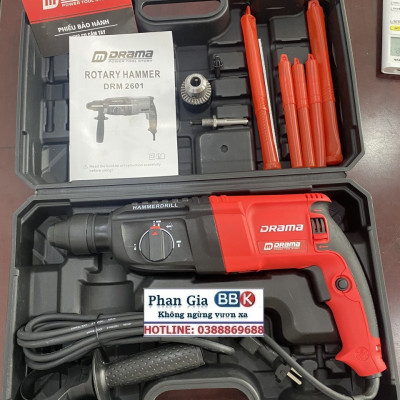 (LOẠI 1) Máy Khoan Đục Bê Tông DRAMA 1350W 2-26 Có 3 Chế Độ - Cam kết 100% Ruột Đồng Máy Khỏe Chạy Êm Bền - Bảo Hành 12 Tháng