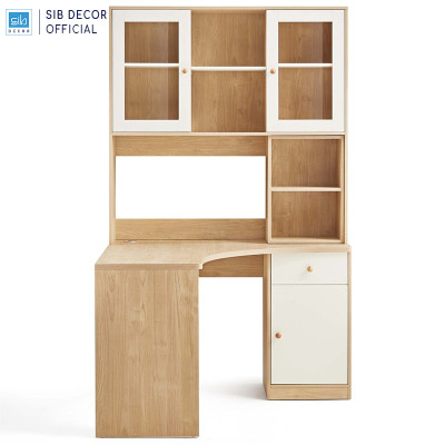 Bàn Gỗ Góc Tường Chữ L Phối Kệ Sách Hiện Đại Thương Hiệu SIB Decor BLV95