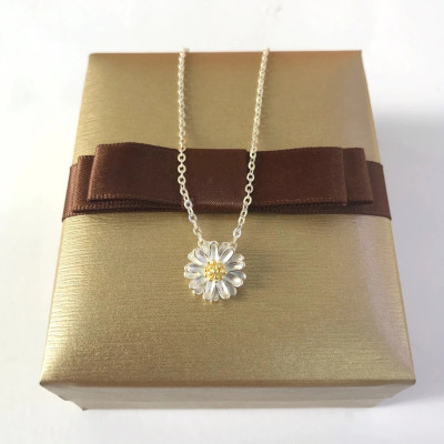 Dây Và Mặt Dây Chuyền Bạc Hiểu Minh DMD240 hoa cúc bạc ý