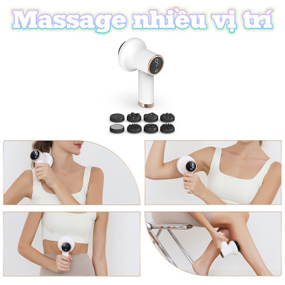 Máy Massage Cầm Tay Mini Puli PL-681DC - 8 Đầu Matxa, Công Suất Mạnh Mẽ Giúp Giảm Đau Mỏi, Thư Giãn