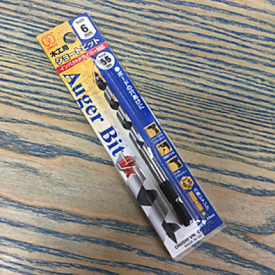 Mũi khoan gỗ xoắn ốc ngắn 6mm đuôi lục giác 6.35mm Onishi