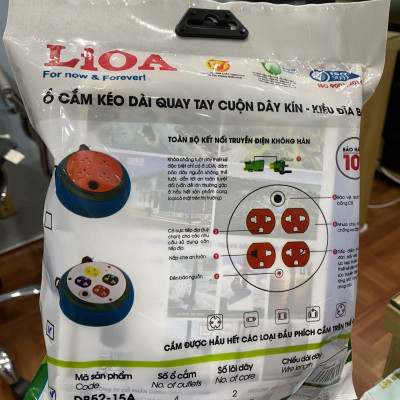 Ổ Cắm Lioa 3 Ổ Đa Năng Kéo Dài DB52-10A (Cuộn 5m)