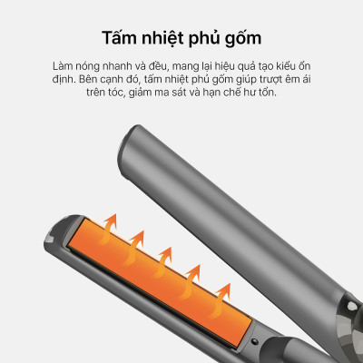 Máy Duỗi Uốn Tóc Không Giây LocknLock Premium Cordless Hair ENA225DGRY, Hàng Chính Hãng - JoyMall