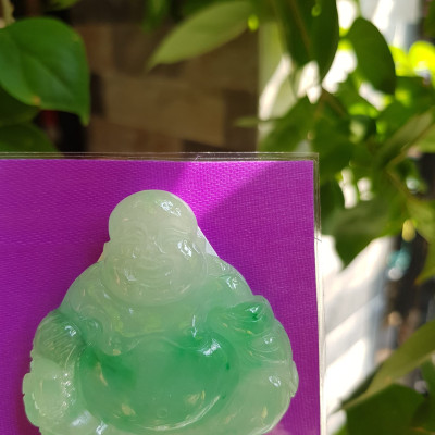 Mặt Dây Chuyền Nam Đẹp Phật Di Lặc Ngồi Cầm Thỏi Vàng Cười tươi 100% đá cẩm thạch tự nhiên Màu trắng bóng cả tượng điểm xanh lý quá đẹp giữa bụng thỏi tiền vàng  Size Ngang 48mm x Cao 48mm x Dầy 9mm mệnh Thủy Mộc đeo may mắn ạ