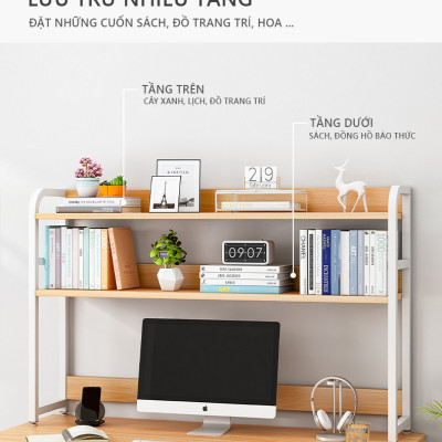 Kệ sách 2 tầng thông minh để bàn làm việc thương hiệu IGA - GM118