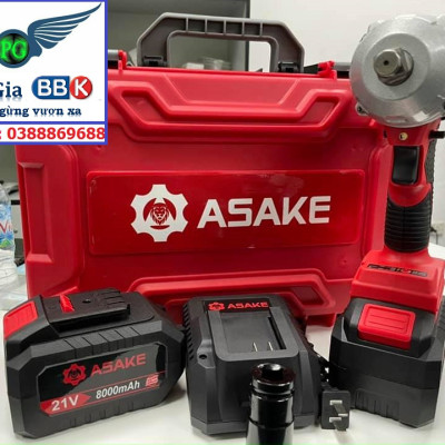MÁY SIẾT BULONG CAO CẤP ASAKE MỞ ỐC 38mm  PIN 15 CELL 8.0 AH