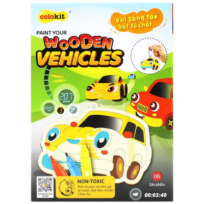 Bộ Tranh Gỗ Tô Màu DIY Paint Your Wooden Vehicles - Colorkit KIT-C032