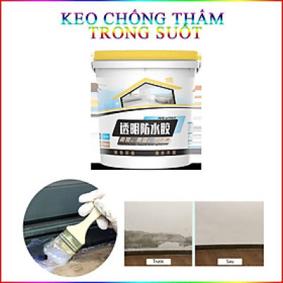 Keo Quét Chống Thấm Trong Suốt 1L Pure Acrylic 14X12Cm Tặng Kèm Cọ