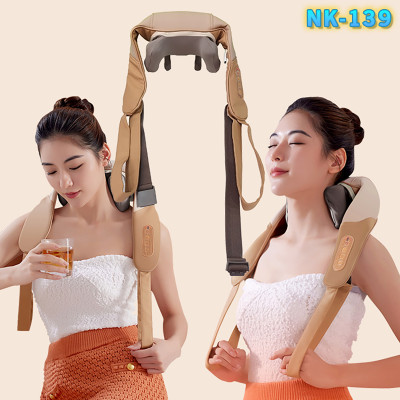 Máy massage cổ vai gáy Nikio NK-139 - Pin sạc, tặng túi xách, nhiệt nóng, động cơ không chổi than êm ái bền bỉ
