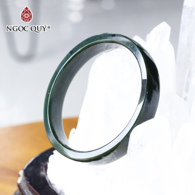  Vòng tay liền khối đá ngọc bích bản vuông ni53 mệnh hỏa, mộc - Ngọc Quý Gemstones