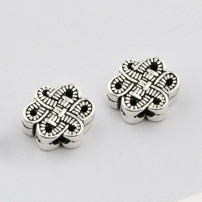 Combo 2 cái charm bạc hình nút thắt kết đồng tâm xỏ ngang - Ngọc Quý Gemstones