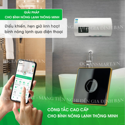 Công Tắc Cảm Ứng Thông Minh Bluetooth Mesh Hunonic Premium, Công Tắc Điều Khiển Từ Xa Qua Điện Thoại Hình Vuông - HNPREVD