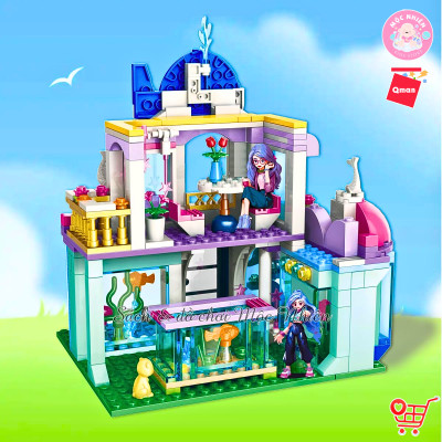 Đồ chơi lắp ráp xếp hình Qman 2012 - Thuỷ cung cá voi xanh (327 mảnh ghép) - Dành cho bé gái từ 6 tuổi