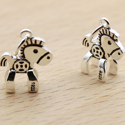 Combo 2 cái charm bạc hình ngựa treo - Ngọc Quý Gemstones