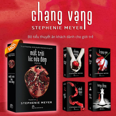 Sách - Hộp Trọn Bộ Chạng Vạng (5 Cuốn): Chạng Vạng + Trăng Non + Nhật Thực + Hừng Đông Và Mặt Trời Lúc Nửa Đêm