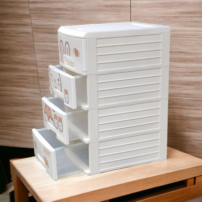 TỦ NHỰA 4 TẦNG KIT TY ĐỰNG ĐỒ ĐA NĂNG MÀU TRẮNG