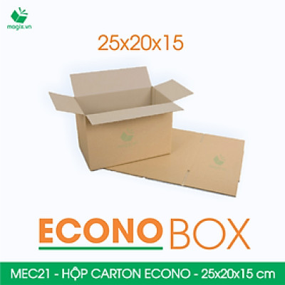 MEC21 - 25x20x15 cm - Combo 100 thùng hộp carton trơn siêu tiết kiệm ECONO