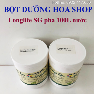 Thuốc Bột Cắm Hoa Tươi nhập khẩu Israel tại shop Florist (1 hủ pha 100L nước cắm hoa) hiệu Longlife SG là bí quyết giúp hoa cắm Xốp tươi lâu và hạn chế chăm sóc thay hoa mới