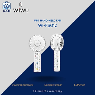 Quạt cầm tay hàng chính hãng WiWU Mini Fan Wi-FS012: Siêu nhỏ gọn, kiểu dáng dễ thương, có LED trang trí