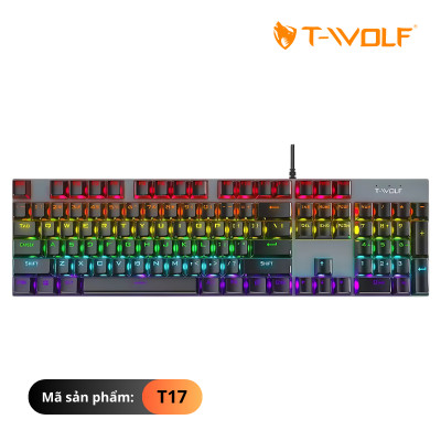 Bàn Phím cơ T-Wolf T17, Blue Switch, USB, LED, 104 Gaming - Hàng chính hãng