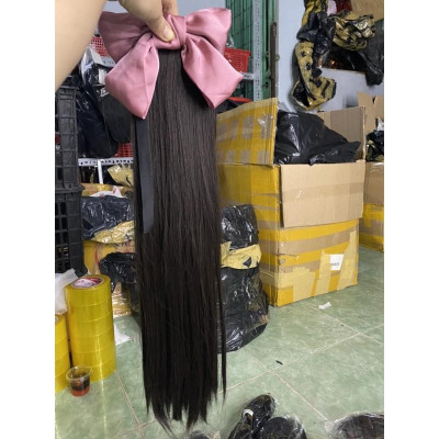 Tóc cột dính nơ️ tóc cột thẳng đính nơ