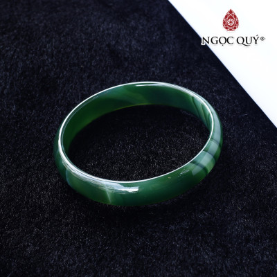 Vòng đá mã não xanh rằn ri bản mỏng Ni56 - Ngọc Quý Gemstones