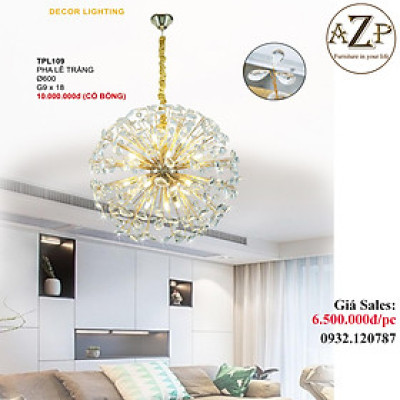 ĐÈN THẢ TRẦN PHA LÊ / ĐÈN THÔNG TẦNG TRANG TRÍ PHÒNG KHÁCH / PHÒNG NGỦ / CẦU THANG / KHÔNG GIAN SANG TRỌNG AZP-109 phong cách đương đại, hàng nhập khẩu AZP
