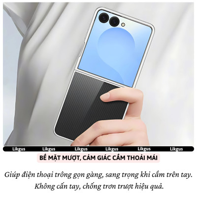 Ốp Lưng Mạ Viền Cao Cấp Cho Samsung Galaxy Z Flip 7 hiệu Likgus Platinum – Chống Sốc, Chống Trầy, Trong Suốt Sang Trọng, Siêu Mỏng Nhẹ - Hàng nhập khẩu