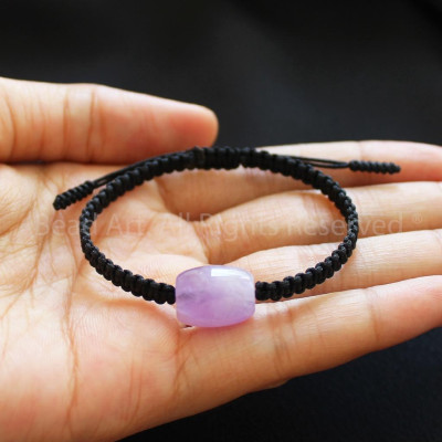 Vòng Tay Thắt Dây Lu Thống T.A Tím 14x10MM, Hoả, Thổ, Vòng Tay Phong Thuỷ, Chuỗi Hạt S50 - Bead Art