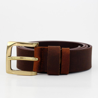 Thắt lưng nam da bò sáp khóa đồng  AT Leather S4K-03