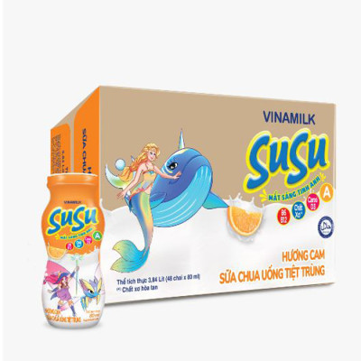 Sữa chua uống hương cam Vinamilk Susu - Thùng 48 chai 80ml
