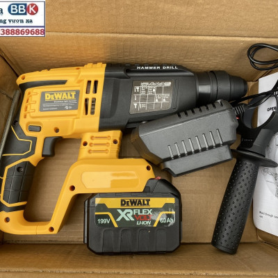 [LOẠI 1] Máy Khoan Đục Bê Tông 199V - 3 Chức Năng: Khoan, khoan búa, đục - Động Cơ Không Chổ Than 100% Lõi Đồng