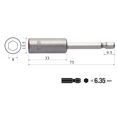 Mũi vặn bu long lục giác B45 - Vessel (Nhật Bản)