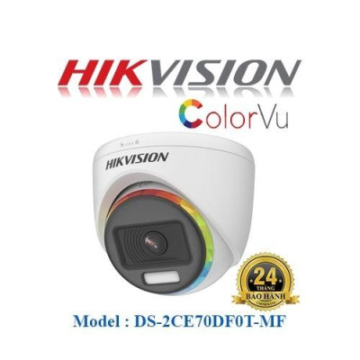 CAMERA HD-TVI Dome ColorVu HIKVISION DS-2CE70DF3T-MF 1080P Vỏ Sắt Hình Ảnh Màu - Hàng chính hãng