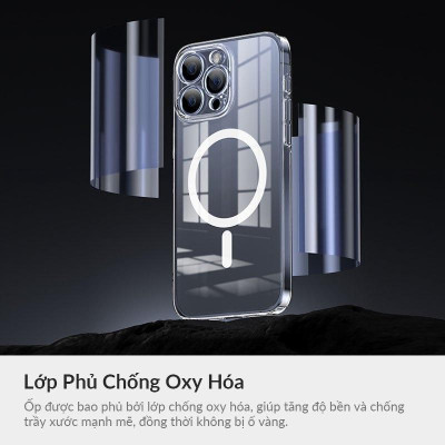 Ốp lưng trong suốt sạc từ tính bảo vệ camera cho iPhone 15 Pro Max / 15 Pro / 14 Pro Max / 13 Pro Max hiệu Memumi Glitter Magnetic - Siêu Mỏng 0.3mm, Tích Hợp Sạc Không Dây Từ Tích Magnetic, Lực Hút Mạnh, Chắc Chắn - Hàng nhập khẩu