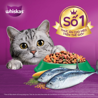 Thức Ăn Cho Mèo Whiskas Adult 1+ YearsVị Cá Ngừ 480g/Túi