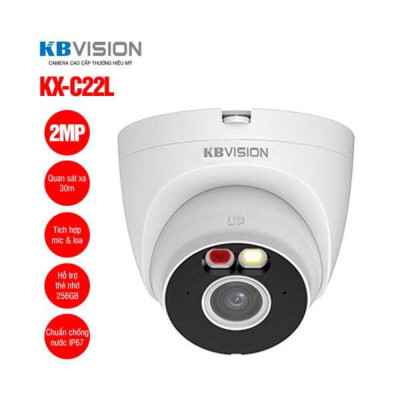 Camera dome Wifi KBVISION KX-C22L 2MP, tích hợp mic, phát hiện con người, chống nước - Hàng chính hãng