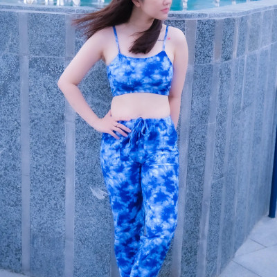 Bộ Đồ Thể Thao Nữ LMcation - Áo Bikini Thể Thao Elisa & Quần Dài Đa Năng Dana - Xanh Dương