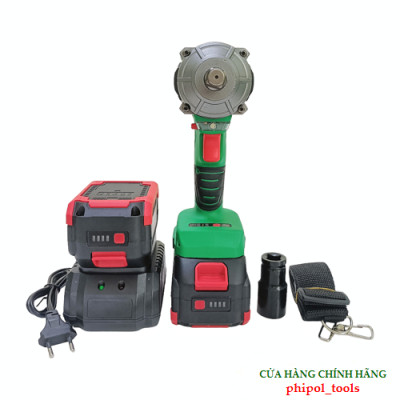 Combo Máy siết bu lông 780N.M 21V động cơ không chổi than PHIPOL TOOLS PH3035 Kèm 2 pin và sạc - Hàng Chính Hãng