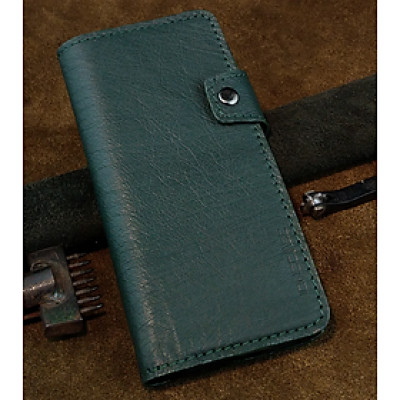 Bao da đựng điện thoại cho 12 pro max 13 pro max handmade dạng ví da đà điểu